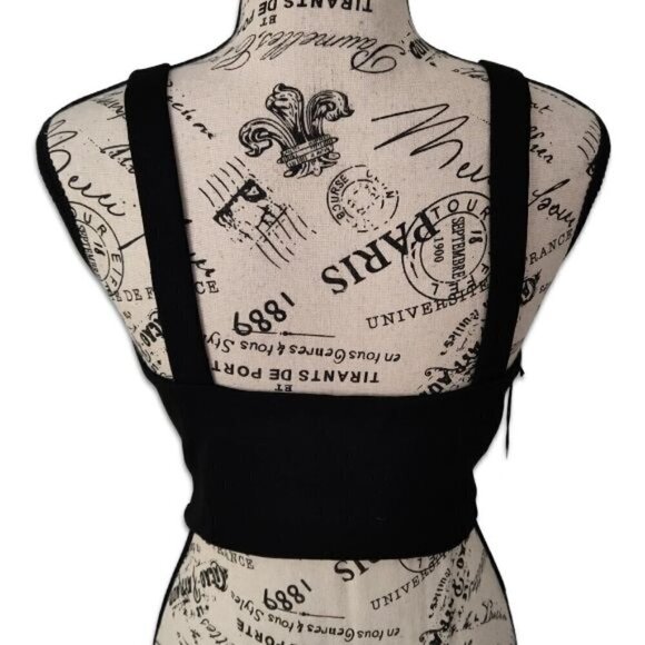 Ali & Jay Black Ponte Bodice Crop Top Women's Size S NWT - Picture 2 of 7